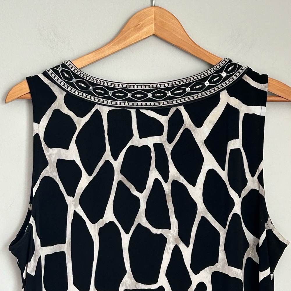 Alfani XL Black & Ivory Sleeveless Shift Dress - Picture 6 of 7